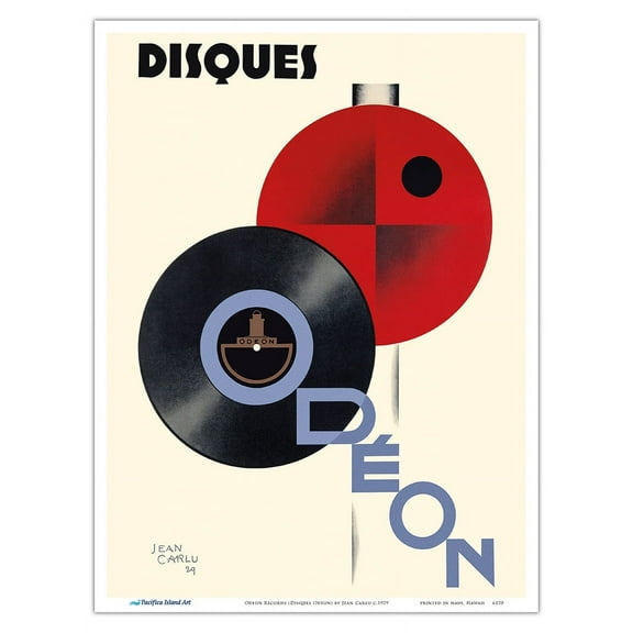 Odeon Records (Disques Odéon) - Vintage Music Poster by Jean Carlu c.1929 - Master Art Print (Unframed) 9in x 12in