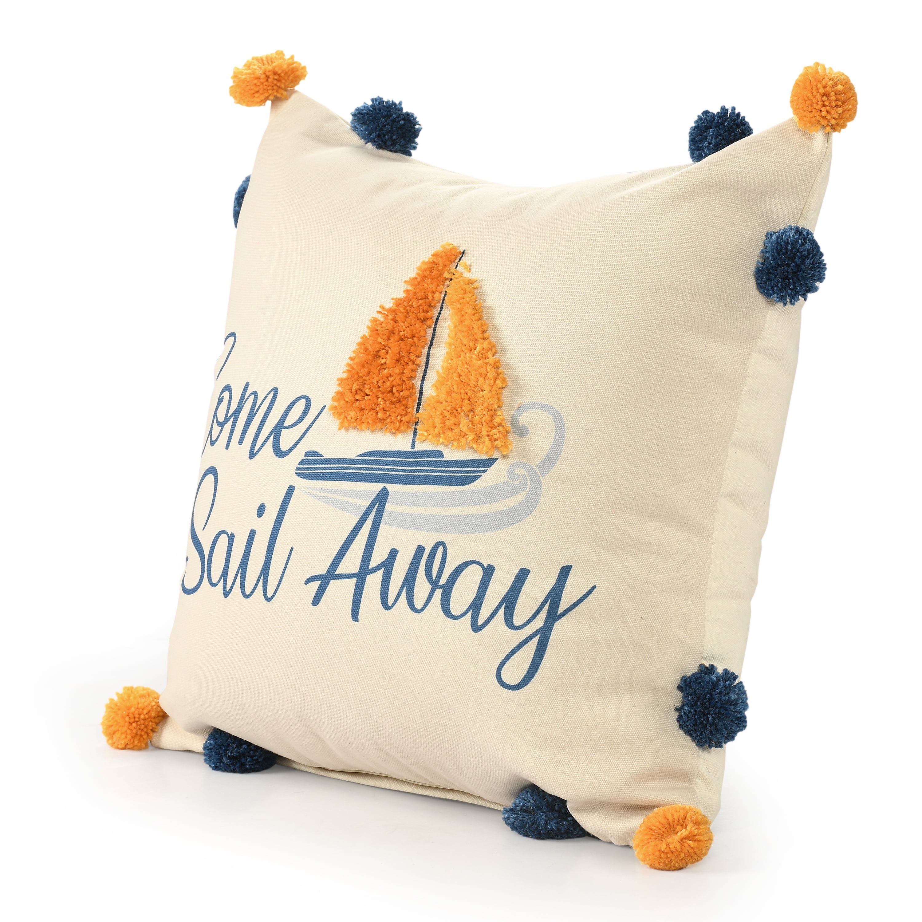 Harlow Hill Afton 20" x 20" Navy/Orange Graphic Print Performance Adult Decorative Throw Pillow Cover