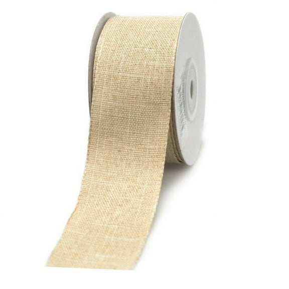 Cotton Woven Wired Edge Ribbon, 1-1/2-inch, 10-yard, Ivory