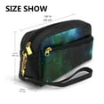 thumbnail image 3 of YFYANG Leather Portable Travel Small Makeup Bag, Multifunctional Storage Bag, Green Night Sky Pattern Cosmetic Bag, 3 of 4
