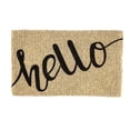 thumbnail image 1 of Evergreen Hello Debossed Woven Indoor Outdoor Natural Coir Doormat 30 x 18" Multicolored, 1 of 7
