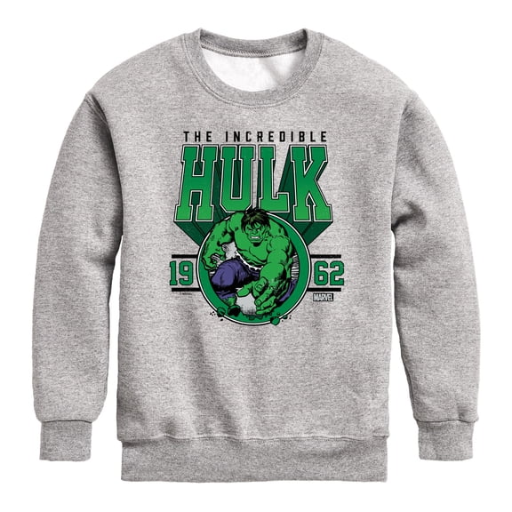 Marvel - Collegiate Hulk - Youth Boys Crew Fleece Sweatshirt