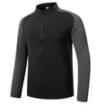 thumbnail image 5 of Youthup Men's Athletic Knit Fitted Jacket, Color-Block Long Sleeve Performance Top for Fall Training, 5 of 12