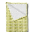 thumbnail image 2 of Retro Soft Flannel Fleece Throw Blanket, Vertical Stripes with Polka Dots and Circles Geometric Symmetric Pattern, Cozy Plush for Indoor and Outdoor Use, 70" x 90", Avocado Green Cream, by Ambesonne, 2 of 5