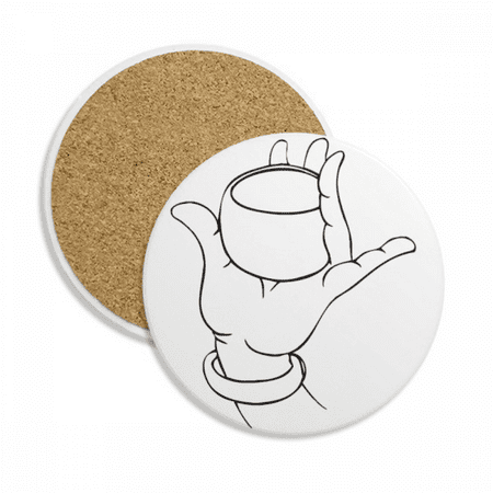

Culture Hand Cup Line Drawing Pattern Coaster Cup Mug Tabletop Protection Absorbent Stone