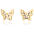 thumbnail image 1 of Arete broquel dorado mujer CYRA mariposa circonias, 1 of 3