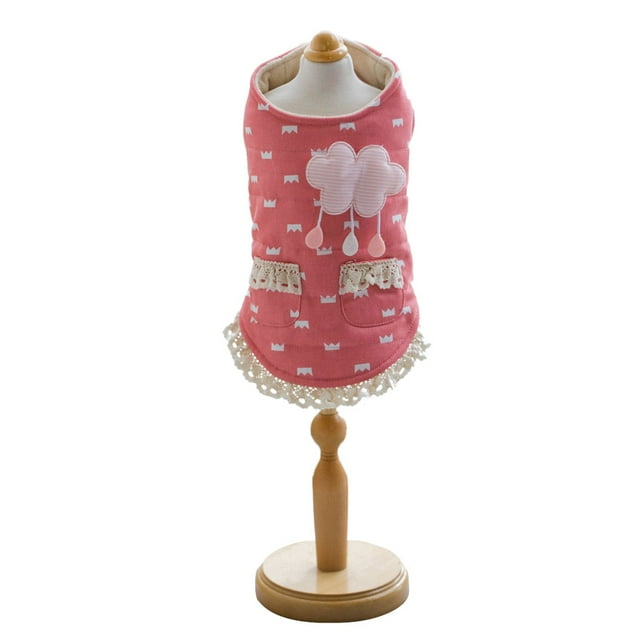 Cachorro De Gato Perro Mascota Chaleco Suave Ropa Linda Ropa De Abrigo Chaqueta Con Capucha L Color De Rosa Sunnimix Ropa para perros