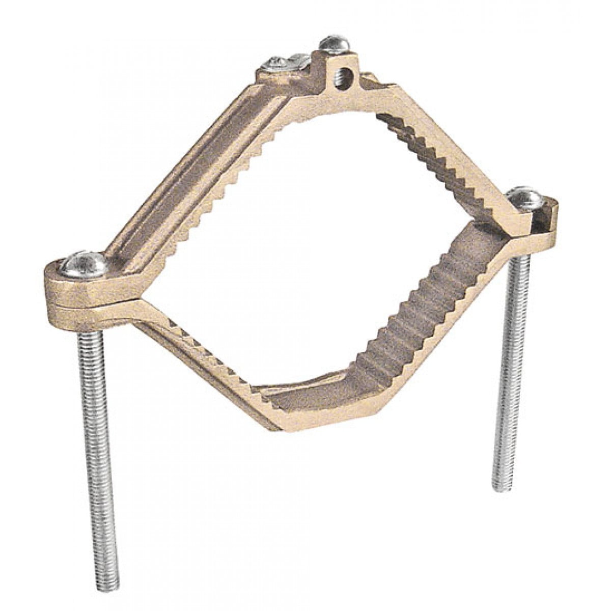 2 Pcs, Bronze Ground Clamp for Armored Ground Cable & Pipe Size 41/2