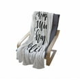 thumbnail image 3 of Saying Soft Flannel Fleece Blanket, Flourish Style Written Happy Mind Happy Life Lettering Positive Saying, Cozy Plush for Indoor and Outdoor Use, 70" x 90", Charcoal Grey and White, by Ambesonne, 3 of 5