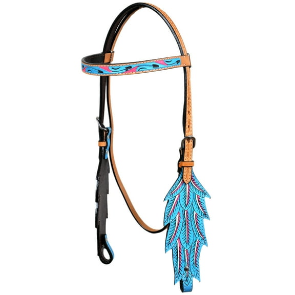HILASON Western Horse American Leather Headstall Tack Tan
