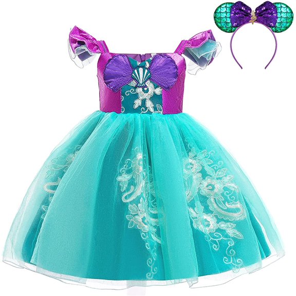 Mermaid Princess Costume Girls Dress Halloween Birthday Outfit Cosplay Costume