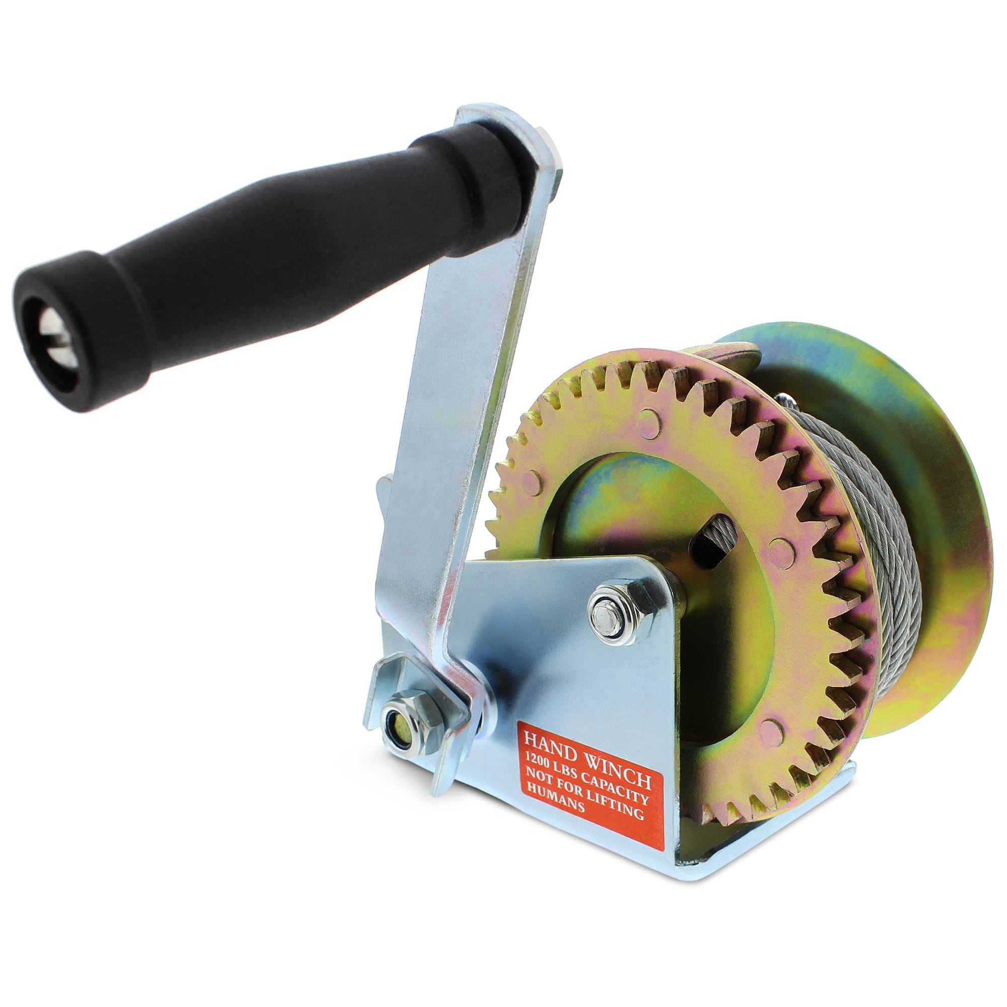 ABN Hand Crank Gear Winch & Cable Heavy Duty, up to 1200lbs Trailer