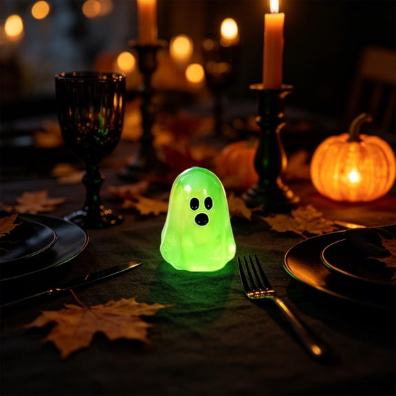 Bawilom 3pack 2cm Tall Mini Glows-in-the-dark Ghost Figurine Halloween Decoration