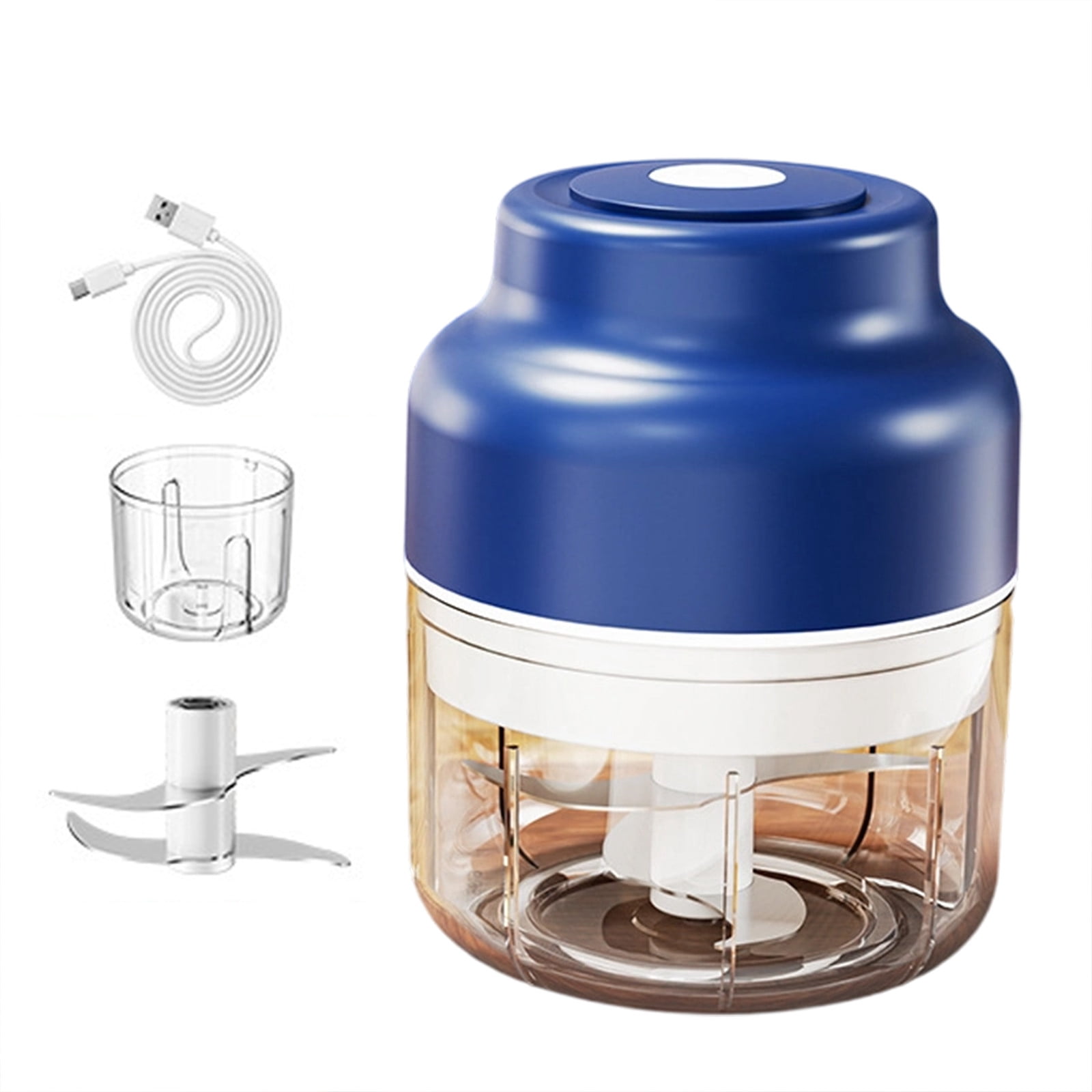 Electric Mini Food Chopper & Garlic Grinder, USB Rechargeable, 350ML Powerful Vegetable Chopper for Onion, Ginger, Chili, Portable Meat Mincer, Small Food Processor