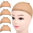 thumbnail image 1 of Wig Caps For Lace Front Wig, Stocking Wig Cap For Women, Bald Cap For Wigs, 12 Pack,Light Brown, 1 of 5