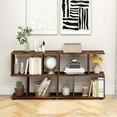 thumbnail image 4 of Costway 2-Tier Bookshelf Free Standing Wooden Display S-Shaped Shelf Storage Rack Brown, 4 of 10