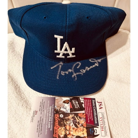 Tom Lasorda and Gary Sheffield autographed Los Angeles Dodgers cap or hat JSA Tom Lasorda and Gary Sheffield autographed Los Angeles Dodgers cap or hat JSA