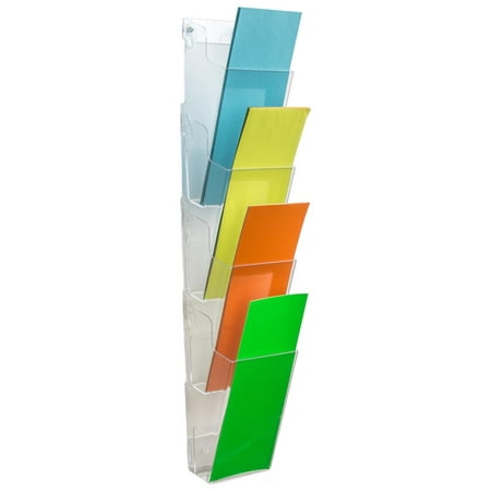 Pamphlet Wall - Wall Mounted Brochure Rack, 4 Pockets for 4