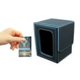 thumbnail image 4 of PU Leather Trading Card Storage Box Organizer for Cards and Sports Collections, Card Deck Box with Commander Display Holds Double Sleeved Cards, Trading Card Game Accessories for Collectors, 4 of 5