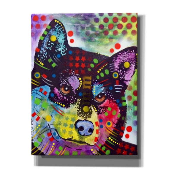Epic Graffiti 'Shiba Inu' by Dean Russo, Giclee Canvas Wall Art, 12"x16"