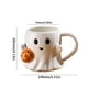 thumbnail image 3 of Taza de Calabaza Fantasma de Halloween | Taza de té de café de cerámica de 600 ml | Mango caprichoso | Decoración de oficina en casa festiva duradera | Vasos de novedad con cara sonriente juguetona, 3 of 9