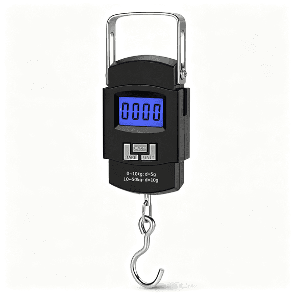 XIBUFE Digital Fish Scale&Luggage Weight Scale with Hook,110 Lb/50 Kg,Portable Hanging Scale for Travel and Fishing with Backlit Lcd Display Digital Fish Scale