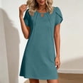thumbnail image 2 of Sentmoon Robe Robe de Boîte de Nuit 2026 Été Couleur Unie Manches Courtes Col Rond Plissée Coupe Ample Accessoires de Plage Incontournables Robes pour Femmes Grande Taille Basique pour Sortir et Faire la Fête P-2TG, 2 of 7