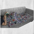 thumbnail image 6 of Vintage Soft Flannel Fleece Throw Blanket, Abstract Graphic Ornamental Hand Drawn Artwork with Circular Floral Motifs, Cozy Plush for Indoor and Outdoor Use, 60" x 80", Multicolor, by Ambesonne, 6 of 6