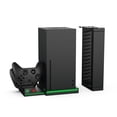 thumbnail image 3 of Soporte vertical compatible con la consola Xbox Series X, estación de carga para mandos con 2 baterías recargables de 1300 mAh para Xbox Series, cargador para mandos Xbox con 14 ranuras, 3 of 10