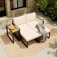 thumbnail image 5 of KAMEROUT 5 Pieces Outdoor Conversation Set, Modular Patio Sofa Set with Beige Cushions for Garden and Balcony, 5 of 7