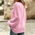 thumbnail image 6 of Lmueinov Long Sleeve Shirts for Women Cotton Linen Crew Neck Loose Fit Pullover Tops Solid Lightweight Casual Trendy Summer Fall Vacation Outfits, 6 of 6