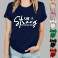 thumbnail image 3 of WREESH Women's Summer Short Sleeve Crew Neck T-Shirt Fashion Graphic Print Top Blue, 3 of 5