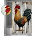 thumbnail image 3 of Small Stall Shower Curtain 48x72 Inch Narrow Half Size Vintage Rooster Bath Curtains Bathroom Decor Retro Animals Watercolor Waterproof Fabric Shower Curtain Set with Hooks 48 Inch, 3 of 6