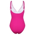 thumbnail image 7 of Firpearl Women's One Piece Tummy Control Swimsuits Push Up Bathing Suits with Underwire Front Cross Ruched Swimwear Hot Pink US10, 7 of 7