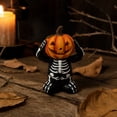 thumbnail image 5 of Set of 3 See No Hear No Speak No Evil Skeleton Pumpkin Figurines Resin Halloween Tabletop Decoration Fall Thanksgiving Home Decor for Mantel Shelf, 5 of 6