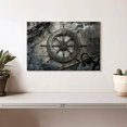 thumbnail image 2 of Elephant Stock Vintage Ship Wheel Wall Art - Horizontal Canvas Wall Art - Living Room Wall Decor - Nautical Canvas - Gray And Blue Decor - 12" x 8", 2 of 8