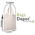 thumbnail image 2 of 100% Cotton Tote Bags Wholesale | TB100 - Set of 12, Natural, 2 of 6