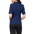 thumbnail image 3 of INSPIRE CHIC Blazer for Women's Short Sleeve Lapel Open Front Business Work Casual Suit Jackets with Pockets M Dark Blue, 3 of 5