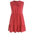 thumbnail image 5 of Gibobby Mujeres Sleeveveless Loose Tank V Cuck Straps Casual Flowy Tunic Camis Top(Rojo de la sandía,CH), 5 of 5