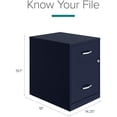 thumbnail image 4 of Bowery Hill 18"D 2 Drawer Vertical Metal File Cabinet - Navy, 4 of 17