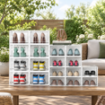 Shoe Rac Png Large White Stackable Clear Plastic Shoe Storage Boxes, 12 Pack ...