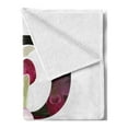 thumbnail image 2 of Letter P Soft Flannel Fleece Throw Blanket, Lady Slipper Flower with Dark Colored Letter P from Alphabet ABC Print, Cozy Plush for Indoor and Outdoor Use, 50" x 60", Magenta Black Green, by Ambesonne, 2 of 5