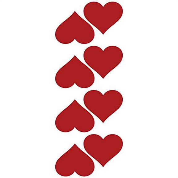 LiteMark Solid Color Removable Vinyl Heart Decals/Stickers