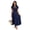 Navy Blue, variant on NAYTOAO Womens Midi Dress Summer Casual A Line Maxi Shirt Dresses Spring Short Sleeve Button Front V Neck Pockets Work Dress
