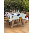 thumbnail image 3 of Outdoor Tablecloths with Umbrella Hole & Zipper, Cute Butterfly Dragonfly 60 x102 Inch Rectangle Tablecloths, Farmhouse Botanical Floral Blue Waterproof Table Cloth, Patio/Pool/Picnic Table Covers, 3 of 8