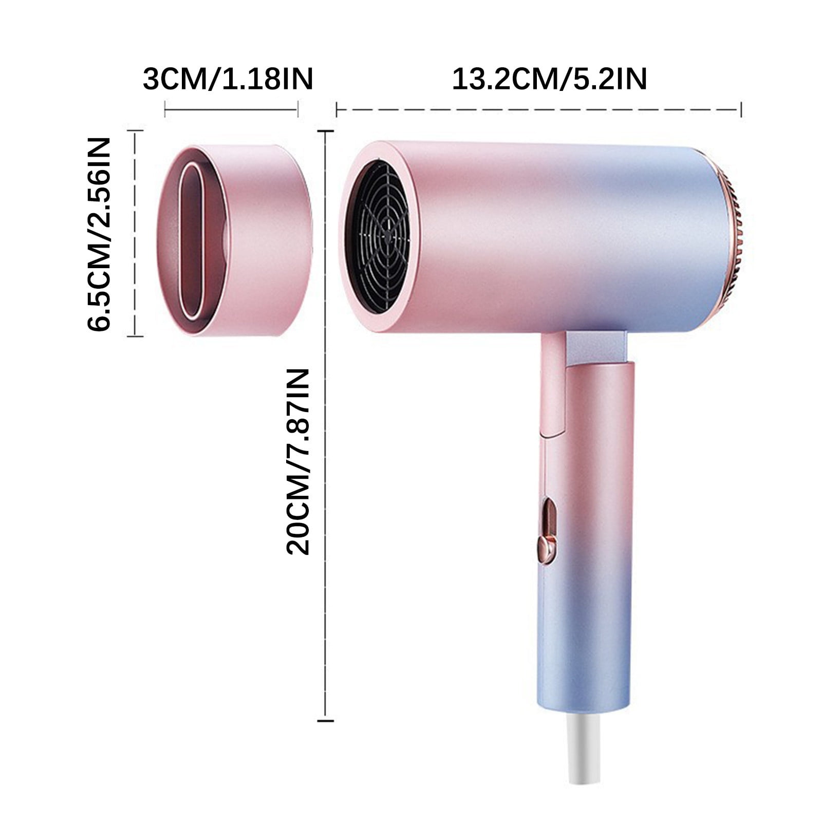 Hair Dryer, Lightweight for Travel & Storage, Foldable Handle Faster Dry Time Hot Hair Dryer Silent Hair Dryer