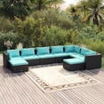 thumbnail image 1 of vidaXL 9 Piece Garden Lounge Set with Cushions Poly Rattan Black, 1 of 5