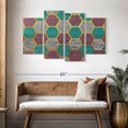 thumbnail image 3 of Elephant Stock Hexagon Geometric Pattern Wall Art - Horizontal Multi Panel Canvas - Living Room Wall Decor - Abstract Multi Panel - Gray And Purple Decor - 52" x 32", 3 of 8