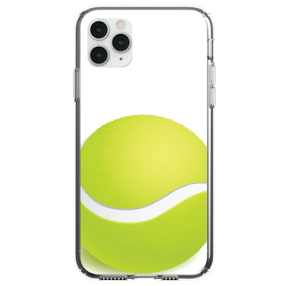DistinctInk Clear Shockproof Hybrid Case for iPhone 11 Pro (5.8" Screen) - TPU Bumper, Acrylic Back, Tempered Glass Screen Protector - Green Tennis Ball
