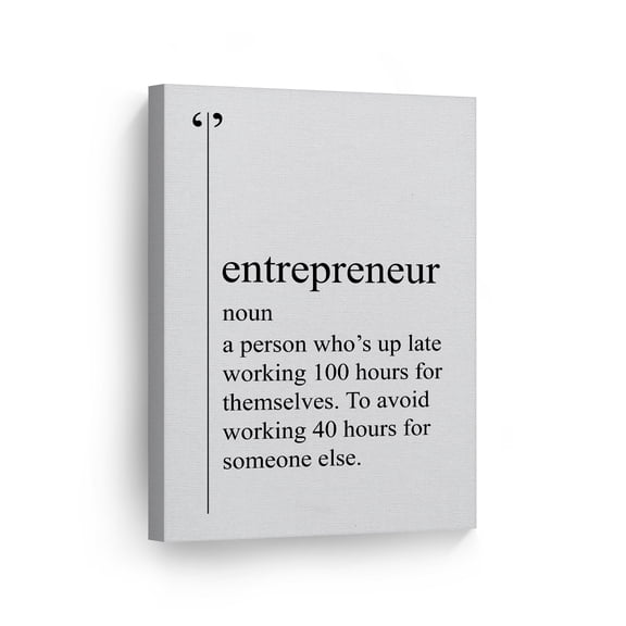 Smile Art Design Entrepreneur Definition Black and White Dictionary Motivational Canvas Wall Art Inspirational Wall Art Entrepreneur Quote Print Office Living Room Decor Gift Ready to Hang 36x24
